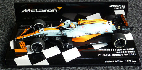 2021 - MCLAREN F1 TEAM MCL35M - LANDO NORRIS - 3RD PLACE MONACO GP - MINICHAMPS 1:43