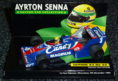 1983 - Toleman Hart TG183B - Ayrton Senna - 1e test Silverstone 9 november (ASC#22)