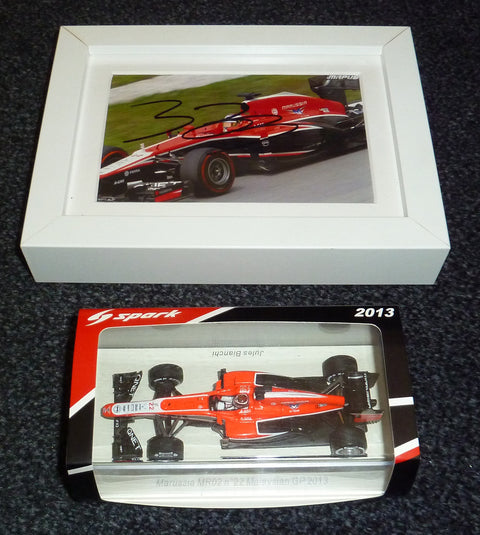 2013 - Marussia MR02 - Jules Bianchi - Malaysian GP + signed framed picture